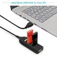 thumbnail image 2 of Adaptador multipuerto USB Micro TUNC 4 puertos USB 2.0 distribuidor con cable negro Multi-Hub Splitter para computadora PC, 2 of 5