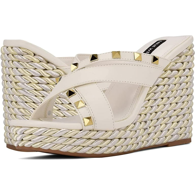 Nine west white wedge best sale sandals