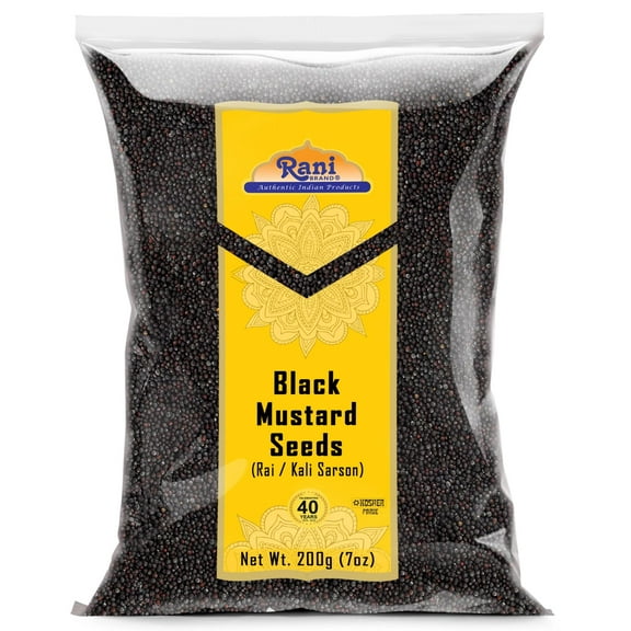 Rani Black Mustard Seeds Whole Spice (Kali Rai) 7oz (200g) ~ All Natural | Gluten Friendly | NON-GMO | Kosher | Vegan | Indian Origin