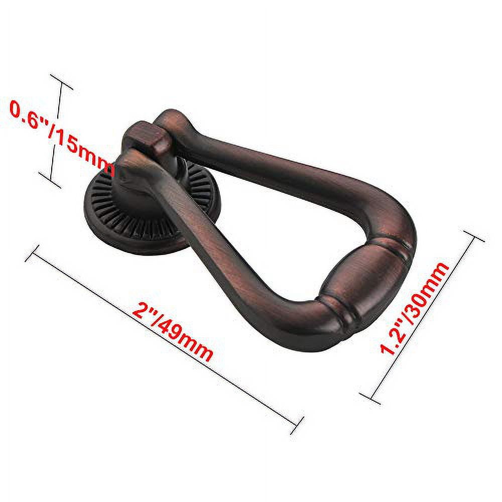 Utopia Alley 10pcs Soffi Cabinet Ring Pull Knob - Decorative Cabinet Drop Pull Knobs for Cabinets and Drawers - Vintage Cabinet Hardware with Hand Finished Oil Rubbed Bronze - Pull Knobs 2.0"