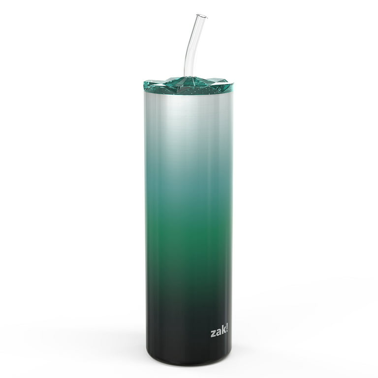 Zak Designs 20 Ounce Stainless Steel Vacuum Insulated Gem Tumbler, Rich  Green Ombre 