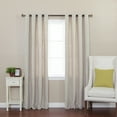 thumbnail image 1 of Quality Home Textured Faux Linen Curtains - Stone - 52" x 84" (Set of 2 Panels), 1 of 4