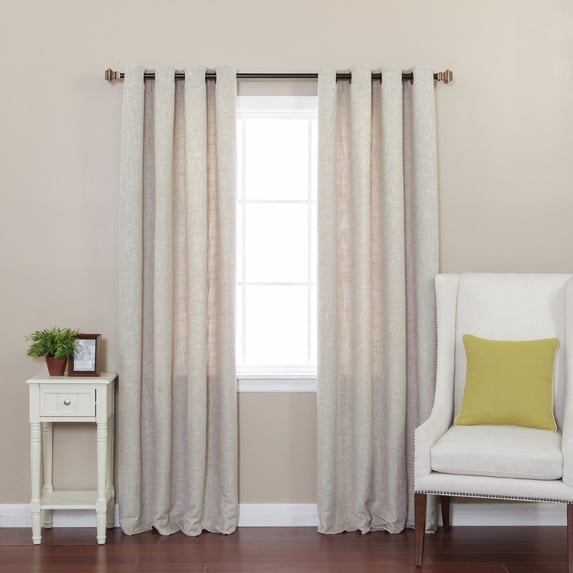 Quality Home Textured Faux Linen Curtains - Stone - 52" x 84" (Set of 2 Panels)