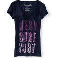 thumbnail image 1 of Camiseta gráfica Aeropostale para mujer Aero Surf Burnout azul pequeña, 1 of 1