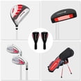 thumbnail image 2 of XDriveMax 6 Pieces Golf Club Set, Junior Complete Set for Ages 6-10 with Stand Bag, Right Handed, 2 Head Covers, Red, 2 of 5
