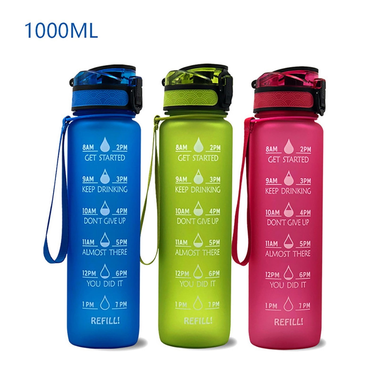  Blendie The Aesthetica Water Bottle with Time Marker - Large 1  Liter / 32 Oz BPA Free,Leakproof and No Sweat - Ensure You Drink Enough  Water Daily for Fitness, Gym and