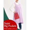 thumbnail image 2 of Apronner Delantales De Lino Con Espalda Cruzada, Talla Grande, Para Mujer, Con Bolsillos, Vestido De Mezcla Para Hornear, Cocinar, Jardinería, Trabajos, Lavanda, 2 of 5