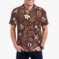 thumbnail image 1 of Balery Coffee and Flowers Camisa Polo de Hombre con Estampado, de Manga Corta y Tejido Medio, Camisa Tipo Golf Polo-Large, 1 of 6