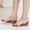 Pink, variant on Fnooota Women's Wedge Sandals, Summer Open Toe Ankle Strap Party Chunky Sandals Gold Size 9