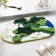 thumbnail image 1 of Alfombra de baño verde con diseño de musgo, diseño 3D irregular, con plantas florales, ultrasuave, absorbente y antideslizante., 1 of 7