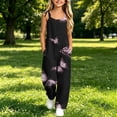 thumbnail image 4 of Girls Printed Cami Jumpsuits Sleeveless Spaghetti Straps Jumpsuit Fashion Casual Loose Trousers with Pockets Pink 13-14 Years, 4 of 7