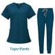 thumbnail image 1 of Ropa de enfermera de bolsillo multifuncional de doble capa, bata quirúrgica, ropa de trabajo de anestesista, traje de pantalón de manga corta, 1 of 6