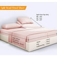 thumbnail image 2 of Js sanders 600 Tc Top Split Head Cal King Sheet Set for Adjustable beds - Sleep Number Flex Sheets - 28" Split Top 100% Sheets - Cotton Sheet Set - Blush - 15 inch Deep pocket, 2 of 8