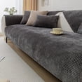 thumbnail image 3 of Nvzi Juego de 2 fundas de almohada de chenilla a cuadros estilo rústico para sofá cama, fundas de cojín con mechones suaves (gris oscuro, 45,7 x 45,7 cm), 3 of 5