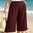 thumbnail image 6 of hotojiny Plus Size Capri Pants for Women Breathable Wide Leg Loose Casual Capris Summer High Waisted Cropped Trousers, 6 of 7