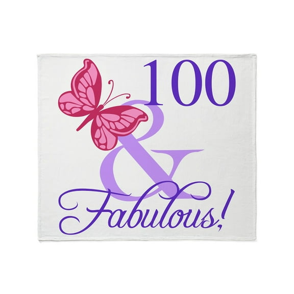 CafePress - Fabulous 100Th Birthday Throw Blanket - Soft Fleece Throw Blanket, 50"x60" for All Ages