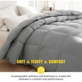 thumbnail image 3 of DOMDEC Goose Down Quilted Comforter with Corner Tabs, 100% Cotton Shell Duvet Insert, 450 Fill Power 70oz European Feather - All Season Grey, California King Size 96x106 Inches, 3 of 5