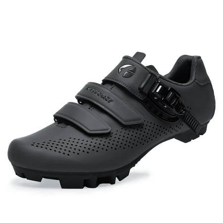 Mens Mountain Bike Cycling Shoes Women MTB Bicycle Shoes Compatible with Shimano SPD 2-Bolts Pedals with Cleats Spin Shoes Racing Indoor and Outdoor Black Size US7