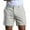 Beige, variant on WREESH Men's Linen Shorts 5 Inch Shorts Solid Fashion Button Zipper Sports Elastic Mid-Waist Drawstring Shorts White