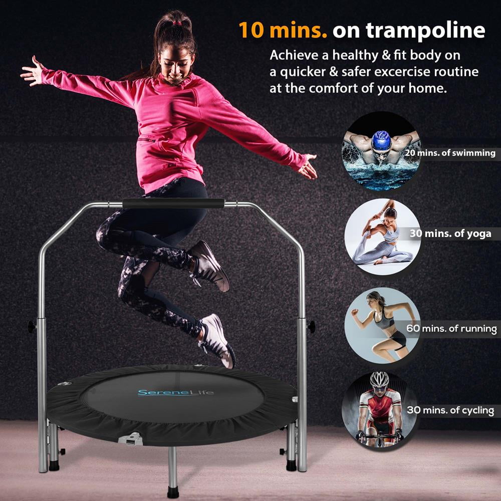 SereneLife 40 Inch Portable Pro Aerobics Jumping Sports Trampoline, Adult  Size