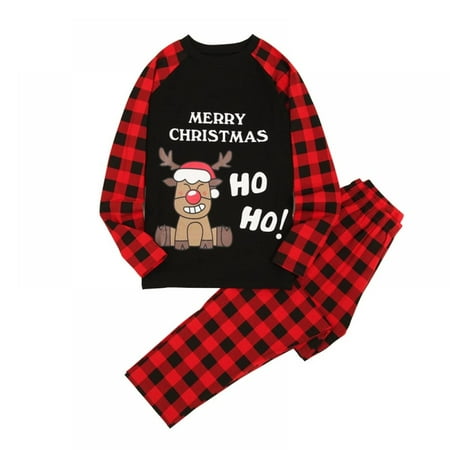 

Christmas Cartoon Print Family Matching Pajamas Women Cotton Jammies Men Clothes Sleepwear Long Sleeve Pjs
