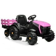 Zimtown LZ-925 Ride On Tractor Agricultural Vehicle Toy with Rechargeable 12V Battery Pink