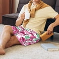 thumbnail image 3 of Wukai Flamingo Men’s Short Pajama Pants With Pockets Soft Sleep Pj Shorts for Men-4X-Large, 3 of 6