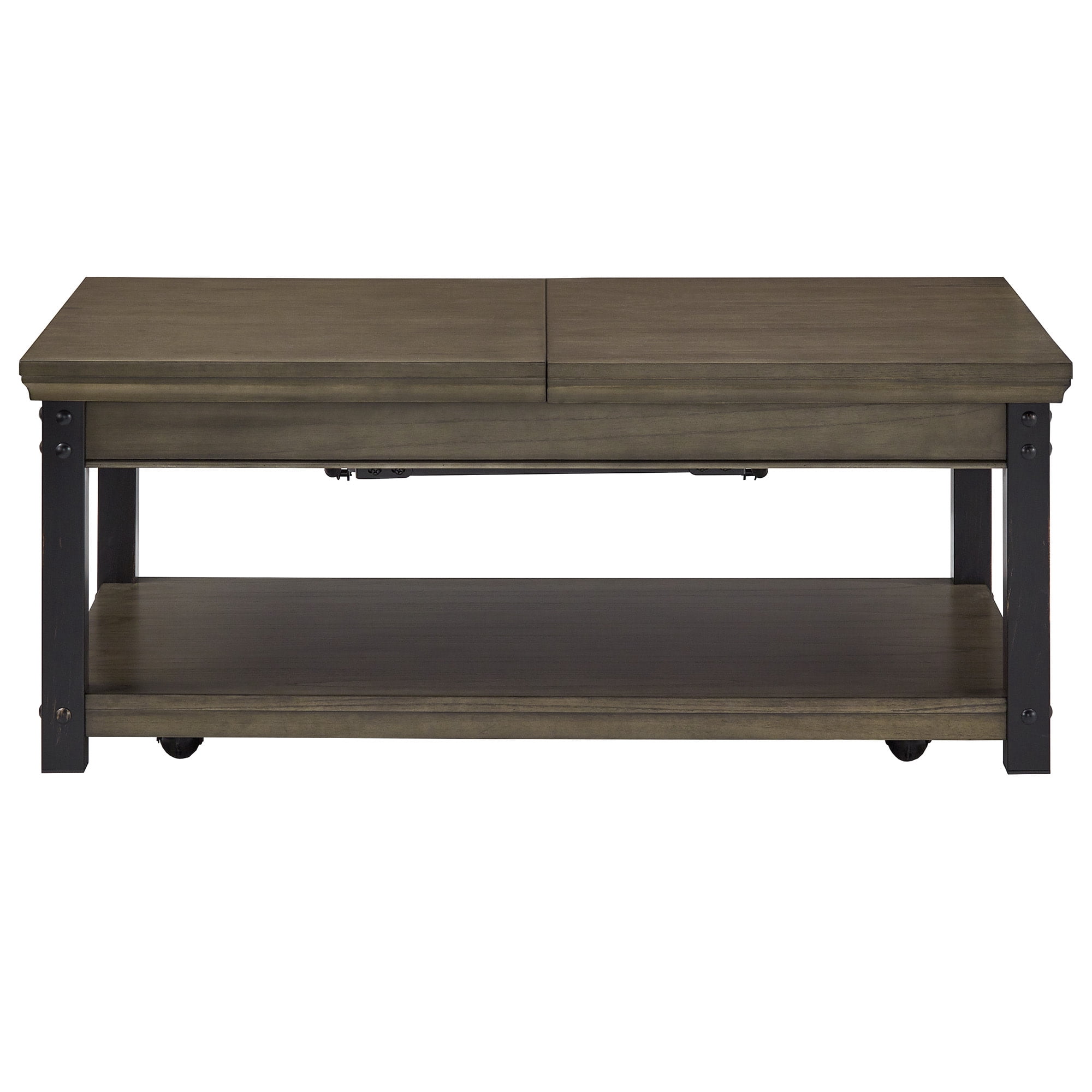 Weston Home Niccola Wood Finish Lift-Top Coffee Table, Antique Gray