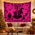 thumbnail image 3 of Pink Cat and Cauldron Tapestry, 3 of 7