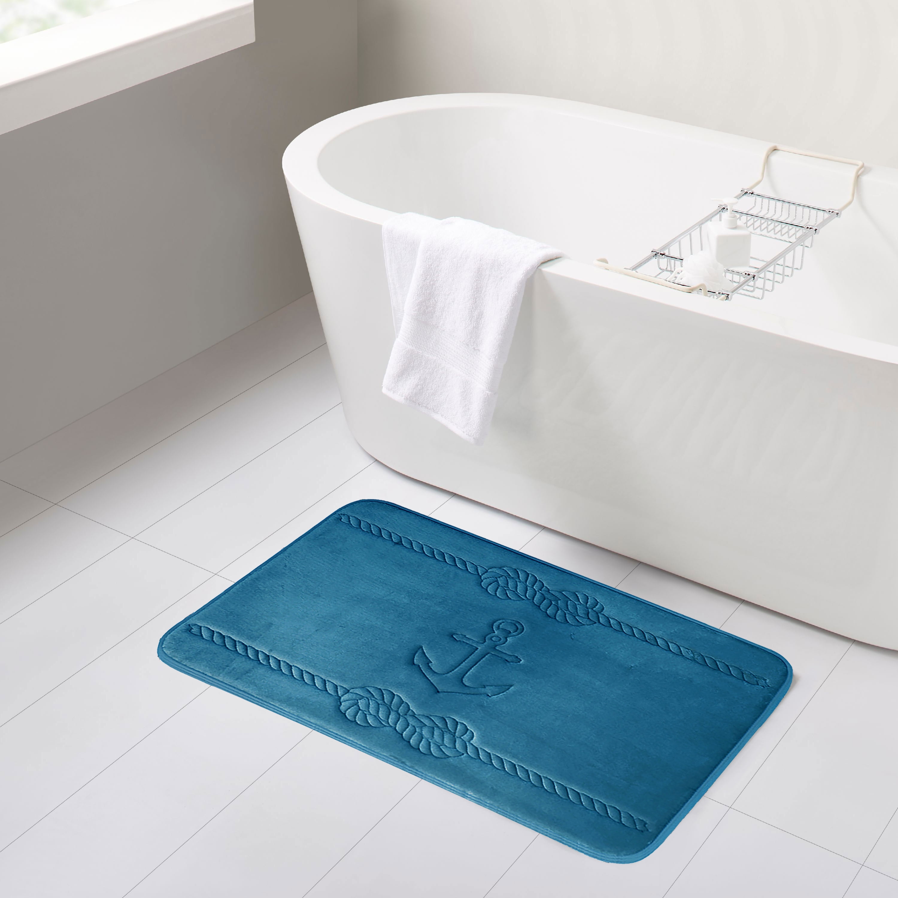 Details about   MICRODRY Quick Drying Memory Foam Framed Bath Mat Runner with GripTex Skid Resis 