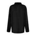 thumbnail image 3 of Polo Shirts for Women Long Sleeve V Neck Button Down Casual Golf Tshirt Workout Athletic Tops Work Business Golf Sport Tee Black M, 3 of 5