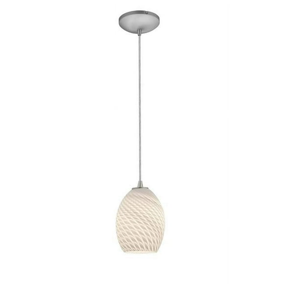 Access Lighting 28023-1C-BS-WHTFB Brandy Feu d'Artifice en Acier Brossé Suspension en Feu d'Artifice Blanc&44; Incandescent - Cordon