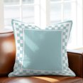 thumbnail image 5 of Throw Pillow Covers 24x24 Inch, Aqua Geometric Decorative Pillow Cases for Couch Sofa Bed, Modern Abstract Art Plaid Gingham Cotton Linen Square Home Decor Pillowcases with Hidden Zipper, 5 of 9