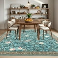 thumbnail image 5 of Garvee Washable Area Rug 5x7 Botanical Print Rugs Living Room Rugs, Farmhouse Non-Slip Indoor Rug Soft Stain Resistant Carpet for Bedroom, Home Office, Light Blue, 5 of 8