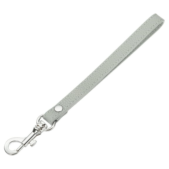 Uxcell Leather Wristlet Strap for Purse, Clutch, Wallet, Keychain Bag (Silver Leather, Silver Clasp)
