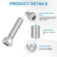 thumbnail image 2 of Uxcell 40-Pack M4 x 18mm Hex Socket Head Cap Screws Bolts, 304 Stainless Steel Machine Bolt Full Thread Precision Fasteners, 2 of 7