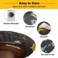 thumbnail image 3 of Elastic Fitted Round Tablecloth, Cartoon Tractor Waterproof Stretch Table Cover for 55"-60" Tables, Cute Grey Digger Shovel Truck Car Black Washable Outdoor Tablecloths for Patio, Picnic, Camping, 3 of 9
