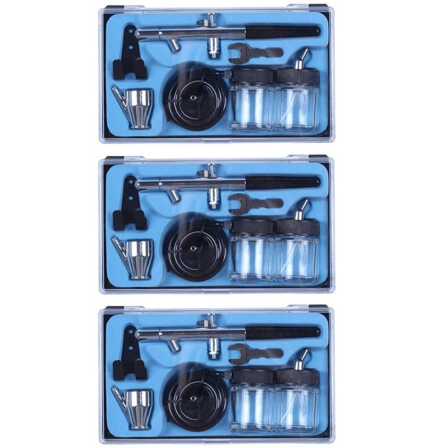 3X Kit d'Aérographe à Double Action 0.35mm avec Trachée Complète et Double Lunettes