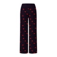 thumbnail image 6 of LEJHVAQK Valentine's Day Pajama Pants for Women Heart Printed Pjs Sleep Pants Comfort Waist Wide Leg Lounge Pants with Adjustable Drawstring, 6 of 6