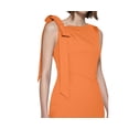 thumbnail image 4 of Calvin Klein Womens Petite Bow Sheath Dress, Orange/2P, 4 of 4