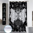 thumbnail image 3 of Evil Demon and Mystic Stall Shower Curtain,Halloween Wicca Shower Curtains Sets for Bathroom,Black and White Bath Curtain,Waterproof Fabric with Hooks 36x72 Inches, 3 of 6