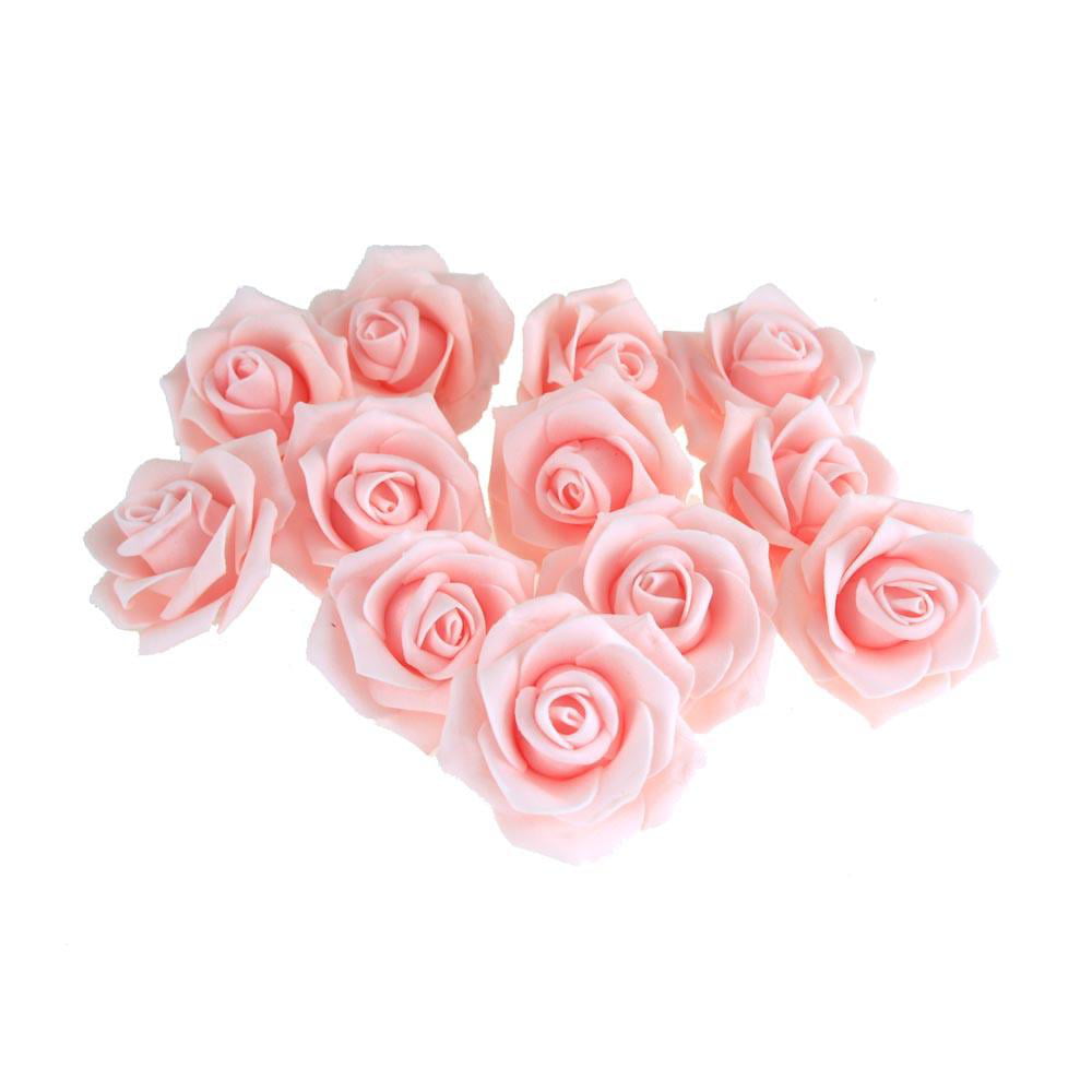12 x Pink Wired Stem Foam Artificial Mini Roses Craft Flowers BUY 2 GET 1 FREE 