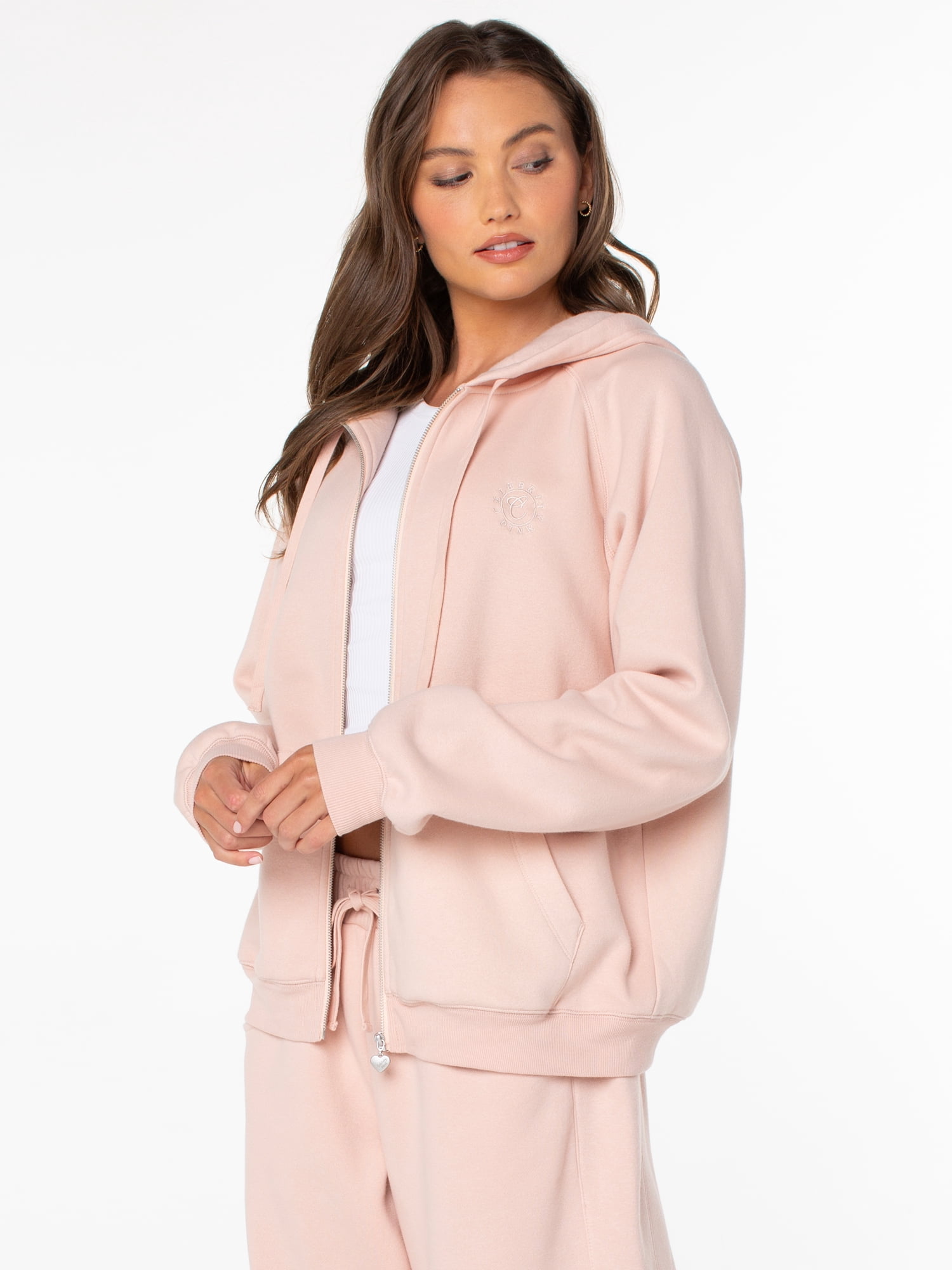 Celebrity Pink Women's Oversized Raglan Zip Hoodie, Sizes XS-XXXL