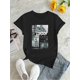 thumbnail image 2 of Camiseta con gráfico de Londres para mujer: camiseta informal de manga corta y cuello redondo con estampado del Big Ben y las Casas del Parlamento. Cómoda prenda de verano para un look informal. Camis, 2 of 6