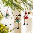 thumbnail image 1 of Adorno Navideño Colgante de Papá Noel con Muñeco de Nieve de Hierro | Adorno Multicolor de Hierro | 12 X 5 X 5 Cm | Decoración Navideña Colgante | 1 Unidad, 1 of 6