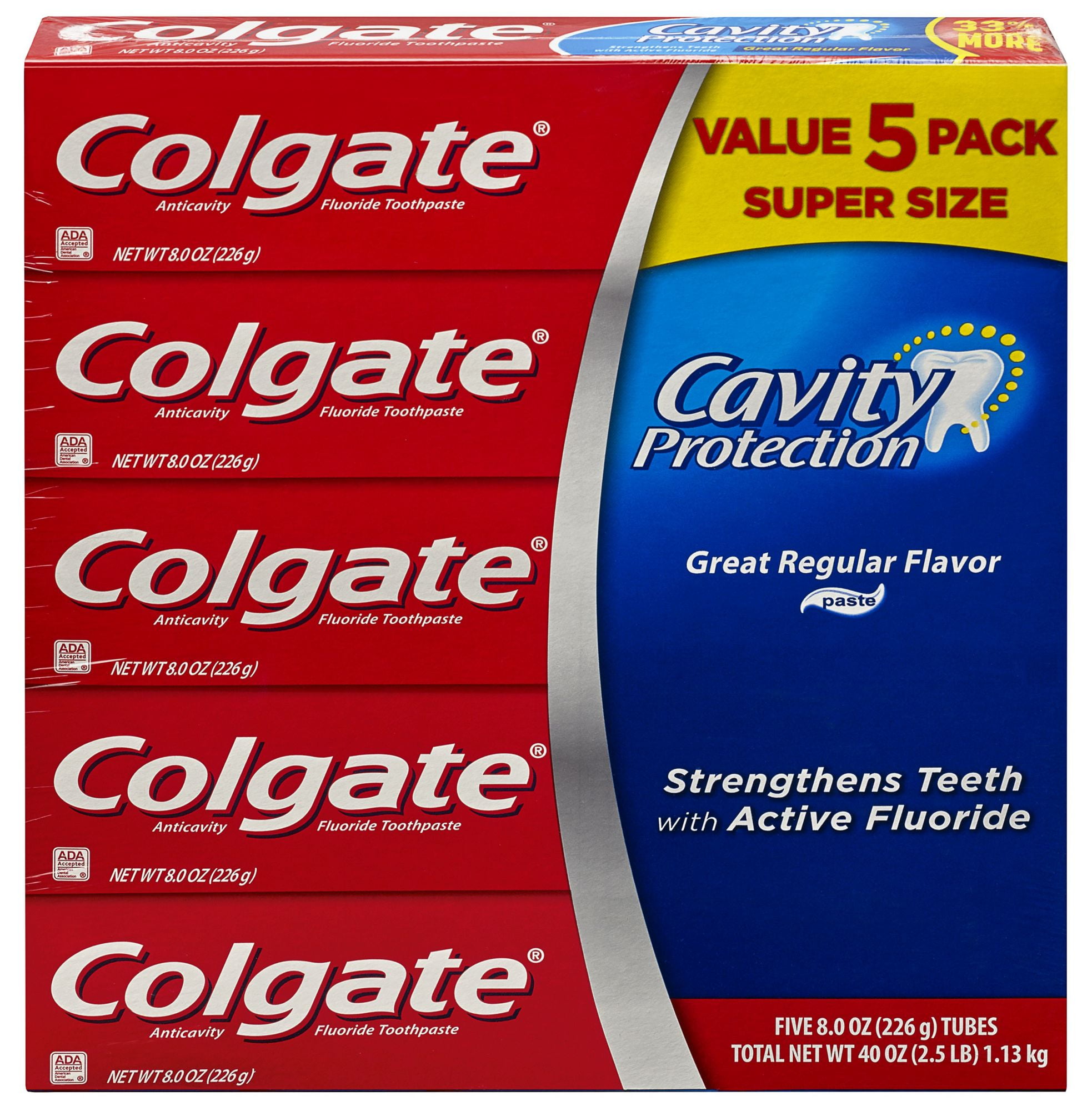 Colgate Cavity Protection Toothpaste with Fluoride, Great Regular