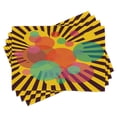 thumbnail image 1 of Ambesonne Retro Place Mats Set of 4, Circular Stripes, Standard Size, Multicolor, 1 of 6