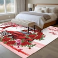 thumbnail image 5 of Red Valentine's Day Large Area Rugs for Bedroom Living Room, Soft Non Slip Carpet Bedside Rug, Love Heart Roses Gnomes Romantic Rectangular Floor Cover Kitchen Accent Rug 5'x8' for Dining Room/Office, 5 of 9
