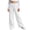 White, variant on Girls Cotton Linen Capri Pants Summer Drawstring Wide Leg Pants with Pockets Holiday Boho Beach Palazzo Pants for Kid Boys
