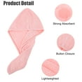 thumbnail image 3 of Unique Bargains 2 Pcs Soft Hair Towel Coral Fleece for Wet Long Hair Pink, 3 of 7